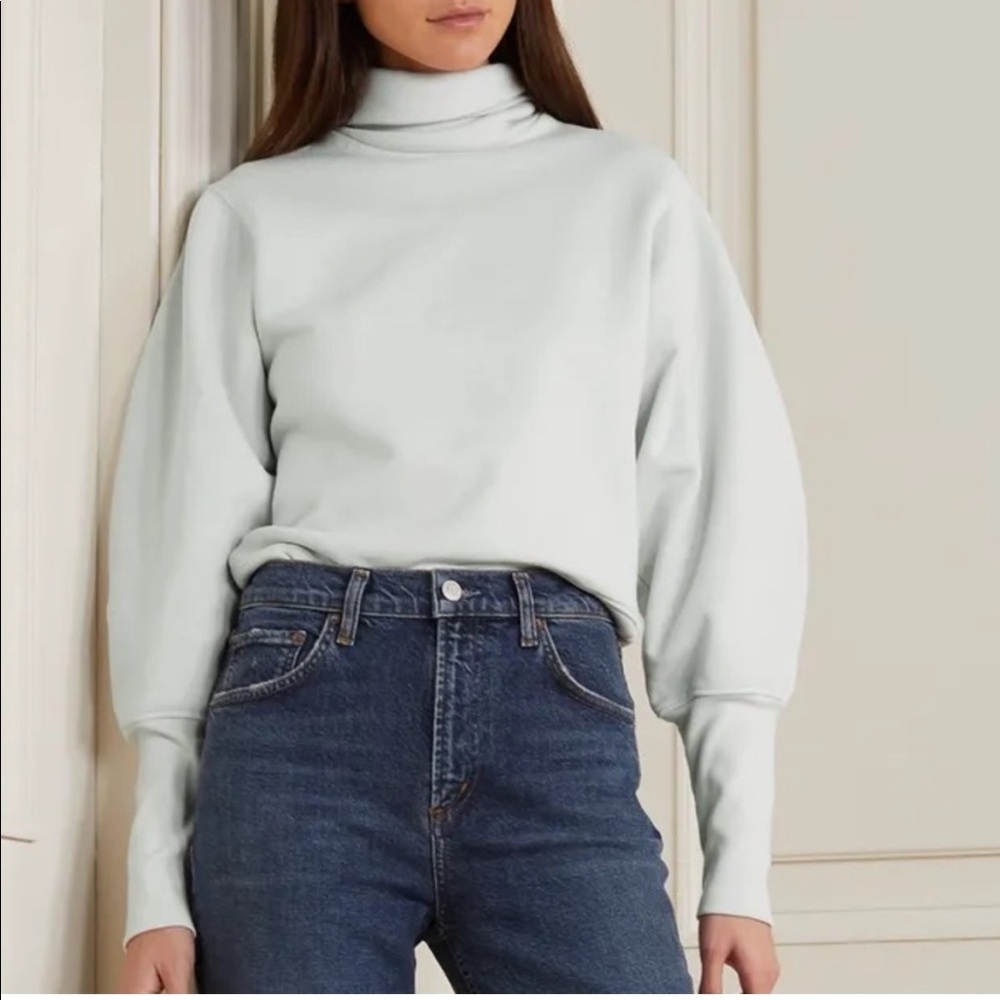 ⭐️ NWT Agolde Extended Rib Turtleneck Sweatshirt, 100% Cotton Balloon Sleeve Top